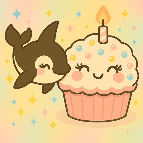 make-the-orca-next-to-the-pastel-colored-cupcake-with-a-pretty-smile-a-bit-different_1747945419.png