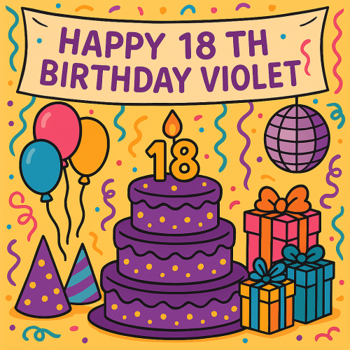 make-a-cartoon-style-picture-that-has-a-purple-extravagant-cake-and-balloons-party-hats-disco-ball-pile-of-presents-streamers-confetti-and-a-banner-that-says-22happy-18-th-birthday-violet-22_1748277762.png